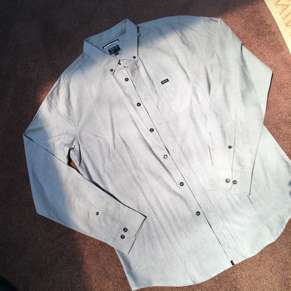 MENS RVCA BUTTON DOWN LONG SLEEVE